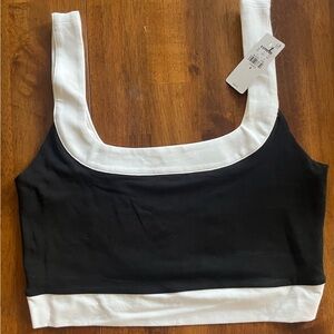 NWT Express Black and White Cropped Tank Top M